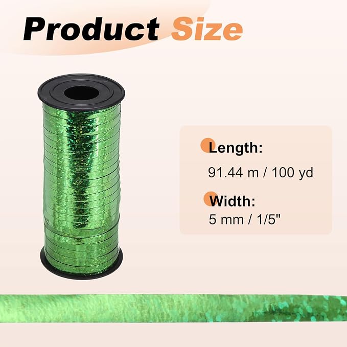 PATIKIL Glitter Curling Ribbon 100yds x 1/5" Plastic Balloon String Ribbon | - Image 2