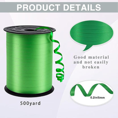 Premium Green Curling Ribbon, 1/5" Wide x 500 Yards Green Ribbon - Image 2