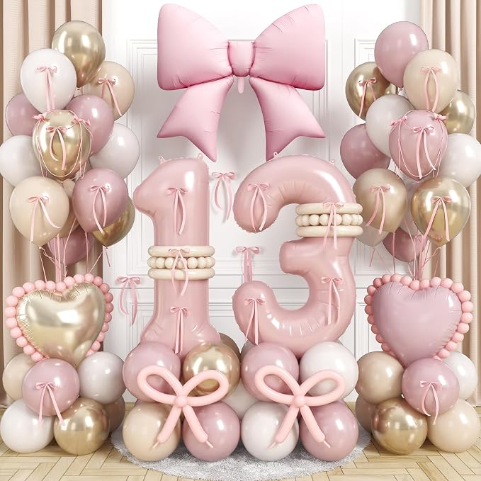 40 Inch Dusty Pink 13 Number Balloon by Jobkoo