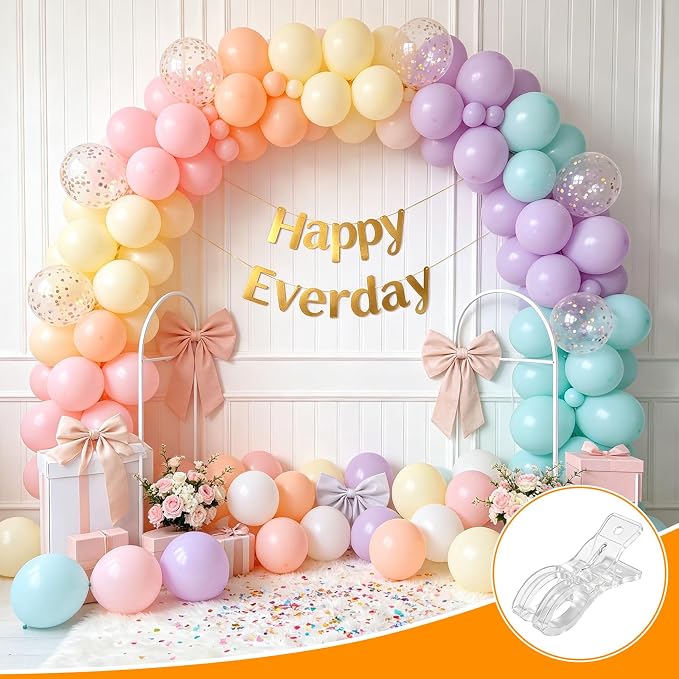 Balloon Arch Clips, with 100 Long Balloons, 3.5 Inch Clear | Plastic Spring - Image 7