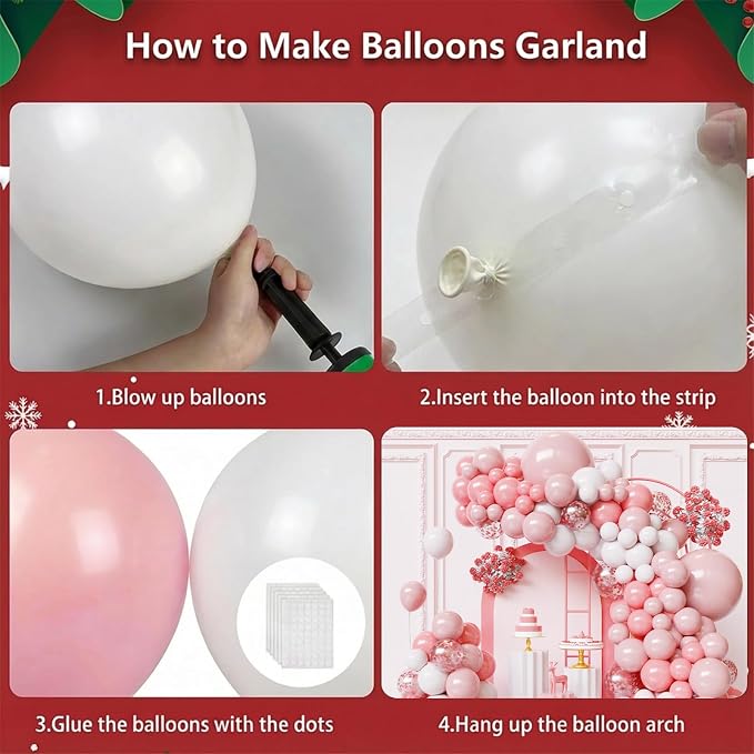 Pink and White Balloons Arch Kit, Baby Shower, Gender Reveal, Birthday - Image 3