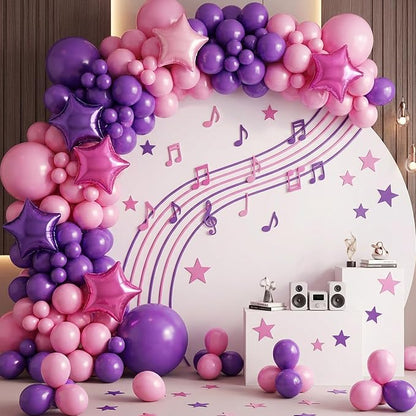 Purple Pink Star Foil Balloon, 18 Inch Metallic Dark Light Pink Purple Stars - Image 3