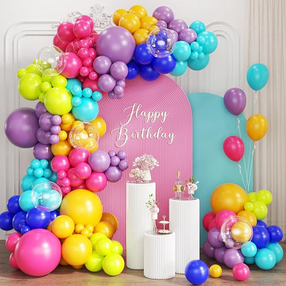 Colorful Rainbow Balloon Garland Arch Kit by Unknown