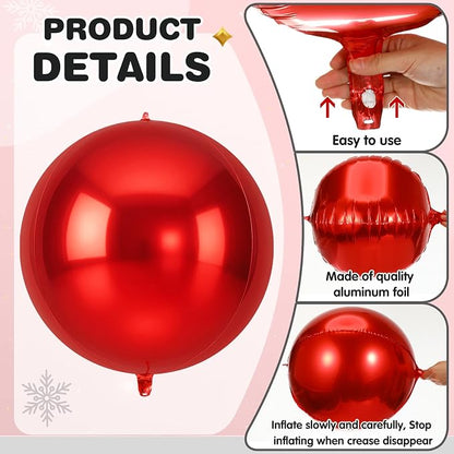 Jenaai 30 Pcs Black Red Round Foil Balloons - Image 2