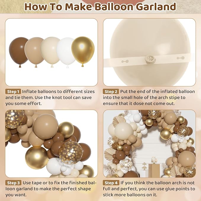 Ouddy Party Brown Balloons Arch Garland Kit 18 12 10 5 Inch | Different Sizes - Image 3