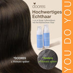 DOORES Clip in Human Hair Extensions, Dark Brown 18 Inch 120g 7pcs, Real Straight Remy Hair Extensions Thick Weft for Women