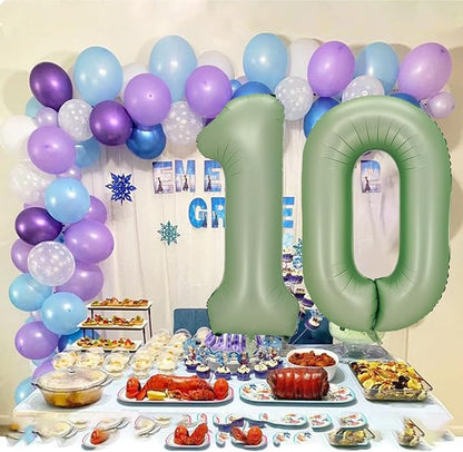 Number 0 Balloon, 40-Inch Sage Green Number Balloon | 40-inch foil balloon - Image 3