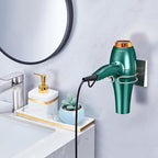 Hair Dryer Holder Wall Mounted, Hairdryer Holder for Bathroom, Blow Dryer Holder, Hair Tool Organizer for Hair Dryer Hanger Storage, Adhesive Blow Dryer Organizer (Silver)