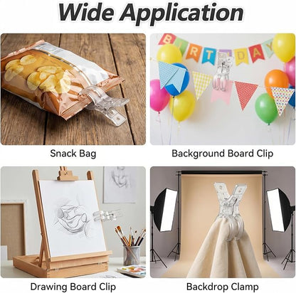 30 Pack Balloon Arch Clips, 3.5 Inch Large Clear Spring Clamps Plastic Heavy - Image 5