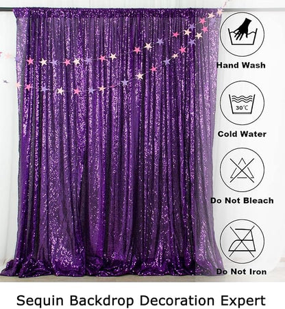 ShinyBeauty 4FTx6FT Purple Sequin Backdrops - Image 6