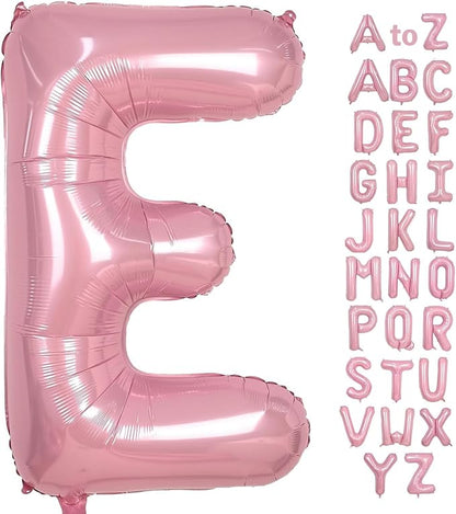 Pink Letter E Balloons, 40 Inch Balloons Letter E Mylar Helium Large Pink E by BBPOOL