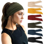 DRESHOW 6 PCS Adjustable Headbands for Women Knotted Headbands Elastic Non-Slip Fashion Hair Bands for Workout Sports Running Yoga