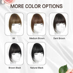 BOGSEA Clip in Bangs 100% Human Hair Bangs with Temples Bangs Hairpieces for Women Clip in Fake Bangs for Daily Wear (Natural Black, French Bangs)