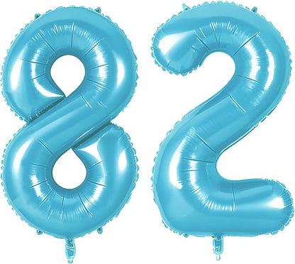 Number 82 Balloons for 82nd Birthday Party Decorations, 0-100 Large No.82 by Joycard
