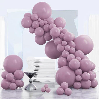 PartyWoo Dusty Purple Balloons 140pcs Lavender Boho Neutral Color | 18 12 10 5 by PartyWoo