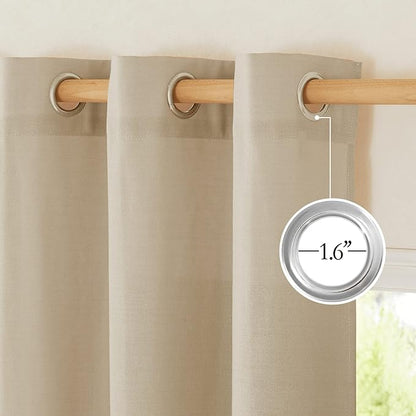 NICETOWN Rustic Linen 144 inch Long Curtains - Image 4