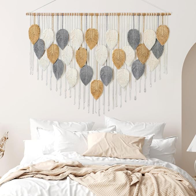 Large Macrame Wall Hanging Boho Woven Tapestry Chic Modern Home Decorations | - Image 6