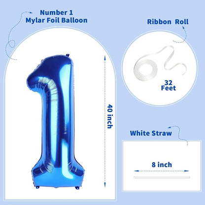 Number Balloons Navy Blue Balloons - Image 2