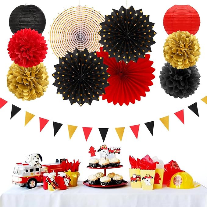 Red-Black Gold Casino Theme Party-Decorations - Image 5