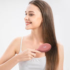 RHOS Mini Hair Brush for Women,Men and Kids-Travel Size Hair Brush for Purse,Pocket,backpack-Small Cushion Paddle Brush with Soft Bristles-Mini Detangler Brush for All Hair Types(1 Pack-Red)