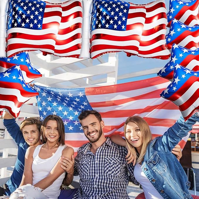 4th of July Balloons 16Pcs Patriotic Independence Day Foil Balloons American - Image 6