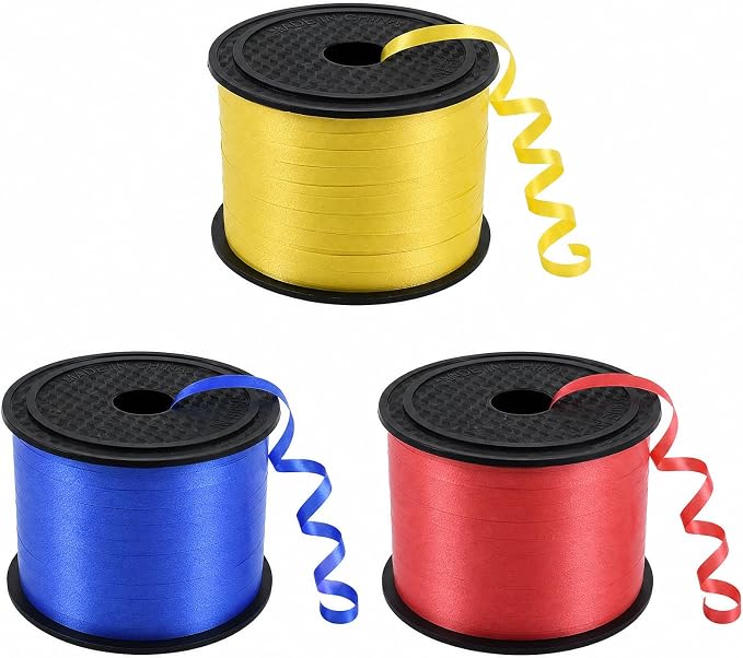TONIFUL Yellow Red Blue Curling Ribbon Balloon String Gift Wrapping Decor | 300 by TONIFUL