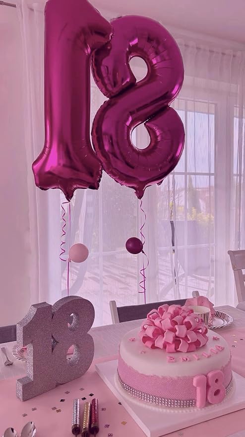 Rosy Purple Number 1 Balloon 40 inch, 1st Birthday Party Balloons Decoration | - Image 5