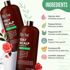 DEL SUR Clarifying Shampoo & Conditioner Set for Oily Scalp | 16 fl oz | with Camellia Japonica, Salicylic Acid, Papaya & Biotin | Oil Control for Oily Roots & Greasy Hair