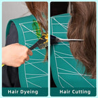 Professional Hair Cutting Cape with Geometric Grid Pattern, Longer Silicone Waterproof Cutting Mat,Neck Guide