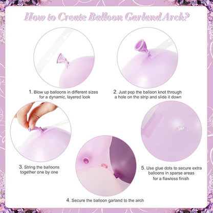 Pink and Purple Balloon Arch Kit - Image 6