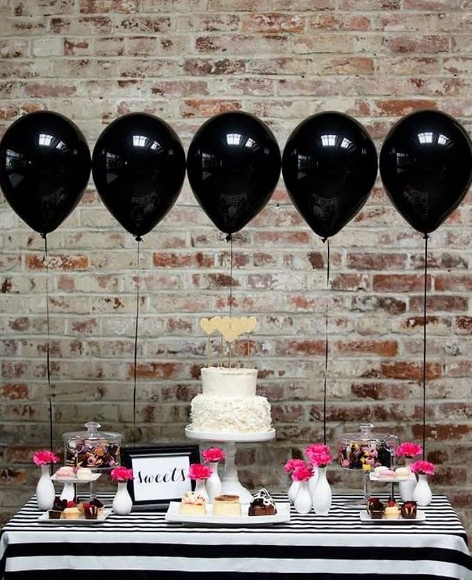 KBZVNAF Black Balloons Latex Party Balloons - Image 7
