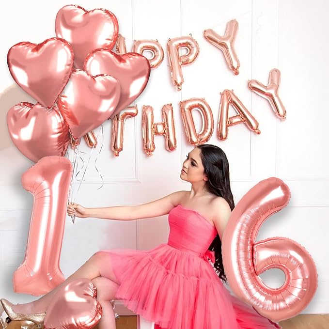 40 inch Rose Gold Birthday Balloons - Image 5