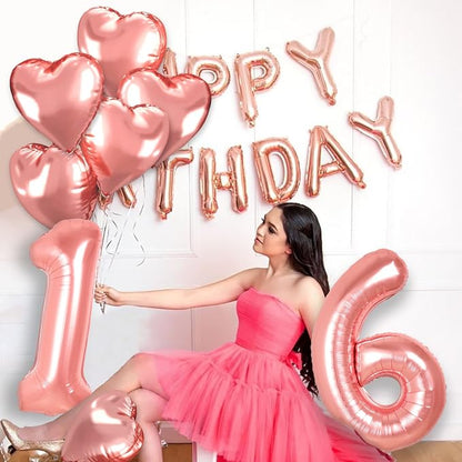 40 inch Rose Gold Birthday Balloons - Image 6