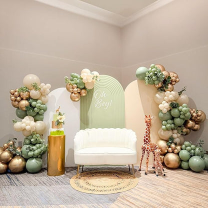 Sage Green Gold Balloons, Birthday Party Decorations - Image 4
