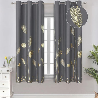 Dark Grey Blackout Curtains Energy Saving Light Blocking Curtains by ESTELARTEXTILER