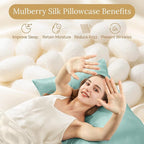 INFIIXSO Body Pillow Cover with Zipper, Luxury Mulberry Silk Body Pillow Case 20x54 Inches, Ultra Smooth and Soft Cooling Long Pillowcase, Gift for Women, Men(ICY Morn)