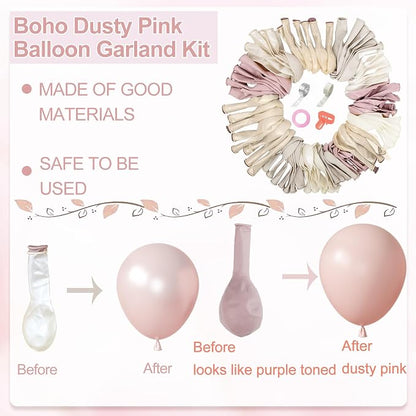 Amandir 173 Pcs Pearl White Pink Balloon Arch Garland Kit | Double Stuffed - Image 4