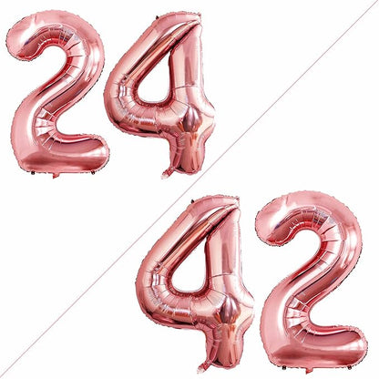 Number 24 Balloons for 24th Birthday Party Decorations, 42 Inch Jumbo Foil by GOER