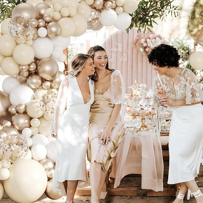 White Sand Champagne Gold Balloon Arch Kit - Image 5
