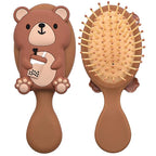 Mini Toddler Hair Brush Detangler Brush Kids Detangling Hairbrush Soft Massage Comb Small Travel Hair Brush for Thick Curly Thin Long Short（Brown）