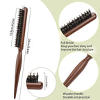Sliverdew Boar & Nylon Bristle Teasing Brush, Hair Sectioning Comb with Rat Tail Handle Pick, Smoothing Brush for Edge Control, Backcombing, Smoothing, and Styling Thin & Fine Hair to Create Volume