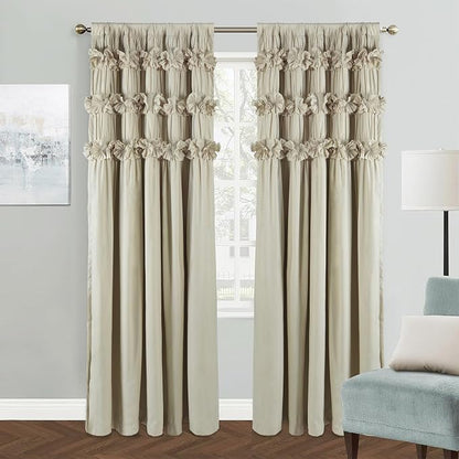Camel Blackout Curtains with Handmade Ruffles | Thermal Insulated Room by Homechoice+Decor