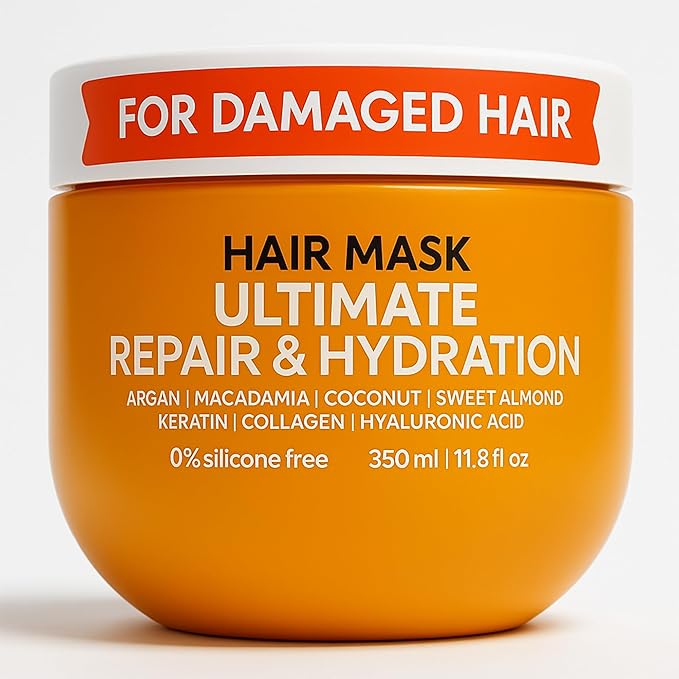 VAO Deep Conditioning Hair Mask for Damaged Hair – Intensive Hydrating Hair Treatment with Argan Oil, Shea Butter, Keratin, Hyaluronic Acid – Deep Conditioner for All Hair Types – 11.8 Fl Oz