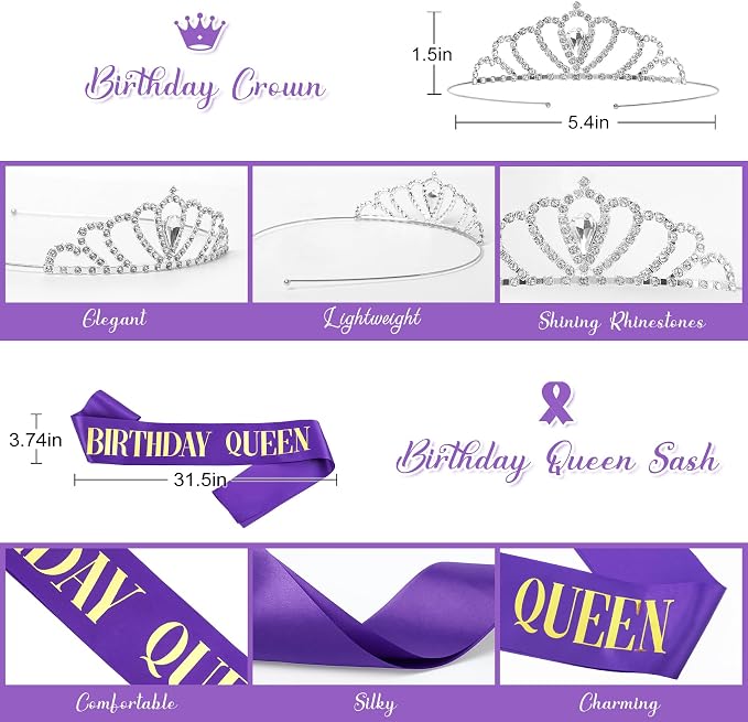 Amandir Purple Birthday Decorations - Image 4