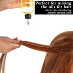 2 Pack Applicator Bottle for Hair, 8.5oz 6oz Squeeze Empty Oil Dispenser Hair Color Applicator Root Dye PET Plastic Refillable Bottles with Graduated Scale and Twist Top for Home Salon Sylist