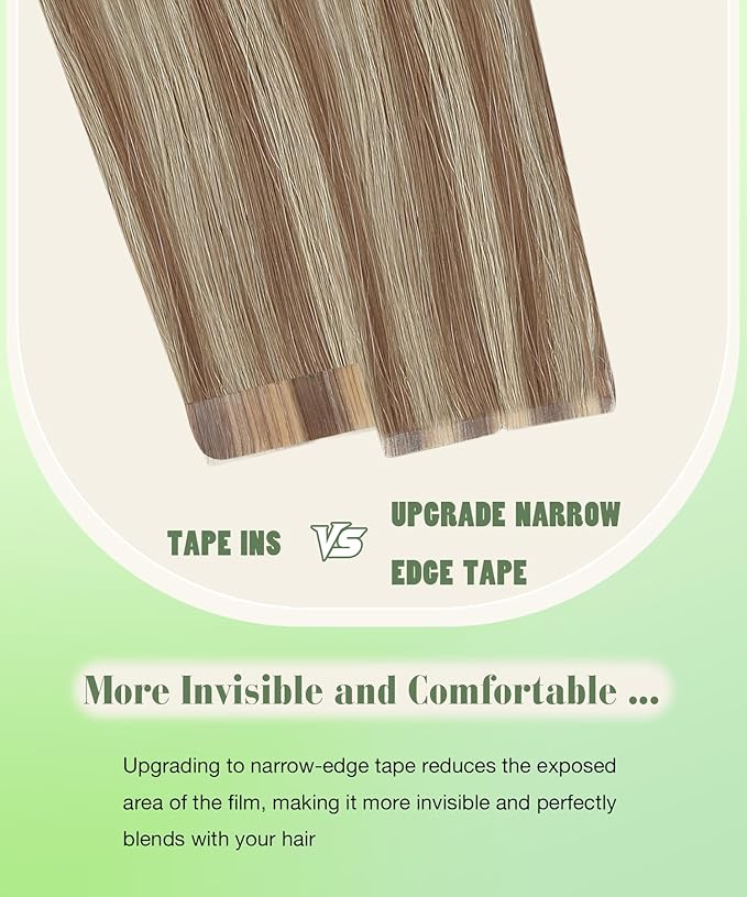 SURNEL Tape in Extensions Human Hair Balayage Golden Brown Highlighted Fading to Golden Blonde Tape in Hair Extensions 18inch 20 pcs 50g(#10/16/16-18)