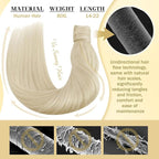 Ve Sunny Hair Extensions Ponytail Real Human Hair Wrap Around Clip in Ponytail Hair Extensions Straight Extensions Human Hair for Women White Platinum Blonde 14inch 80G