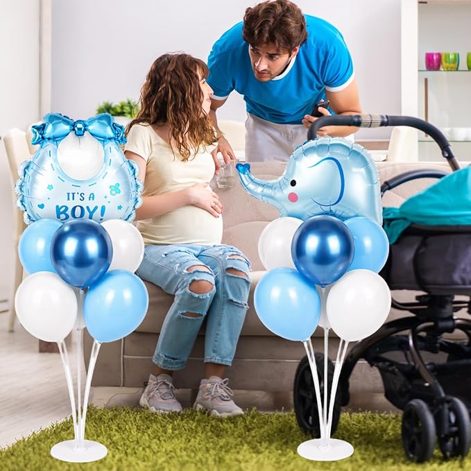 Elephant Baby Shower Decorations Party Balloons Stand Kit 2 Sets - Image 7