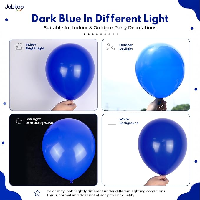 Jobkoo Blue Balloons 12 Inch - Image 3
