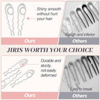 IRIS 2PCS French Hair Pins Large U-Shaped Pins for Women and Girls Fashion Metal Hair Pin French Twist Hair Pins for Buns, Updos,Stylish and Functional(set7-silver)
